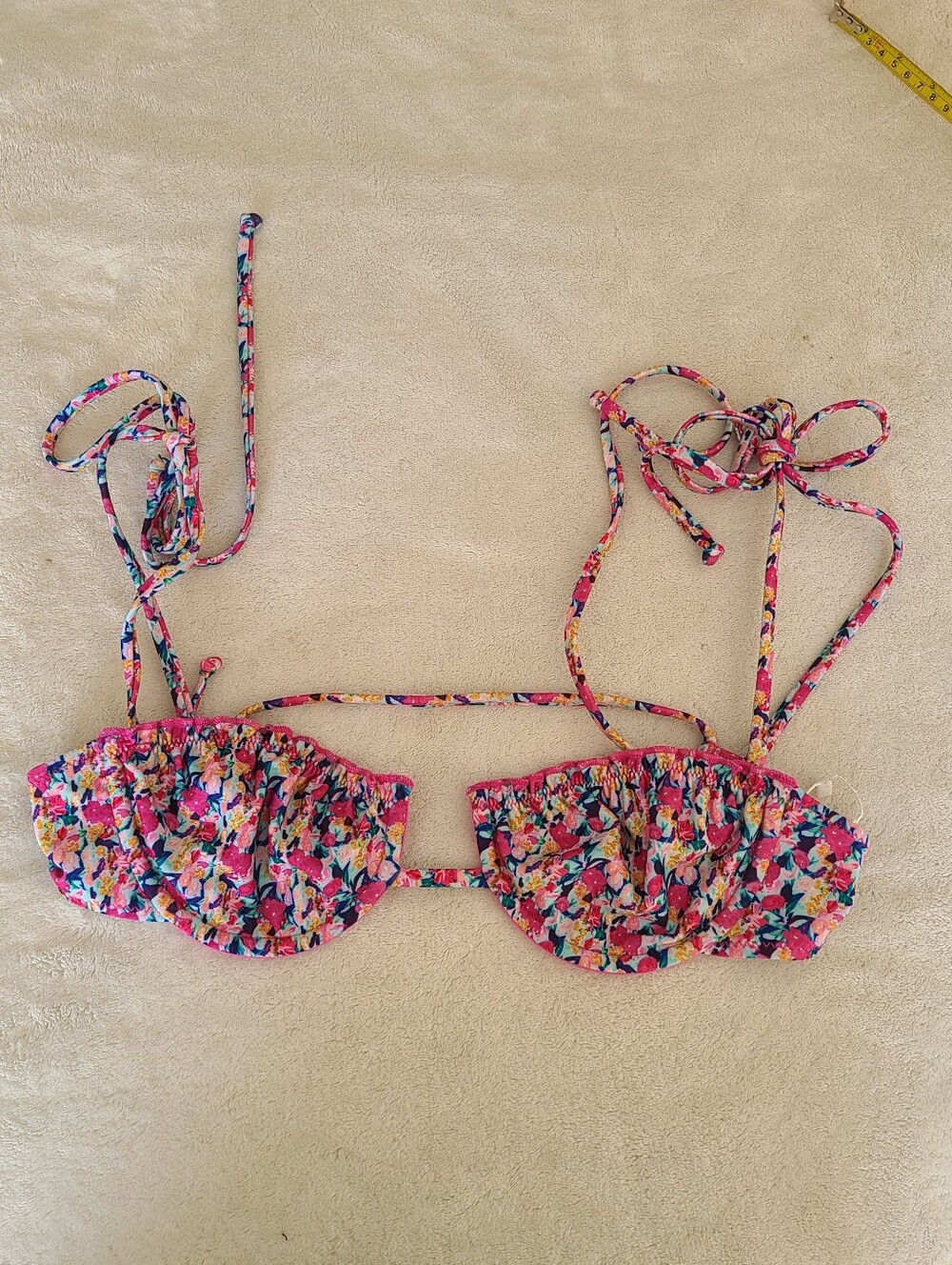 NWOT Strawberry Milk Mob Floral Pink Bikini Top Size S